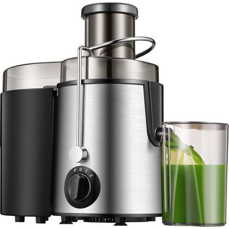 Licuadora centrífuga, boca ancha de 65 mm, 400 W, para frutas y verduras, de acero inoxidable, prensa en frío, cepillo de limpieza incluido, libre de BPA, (526) [Clase energética A+++] (1/5)