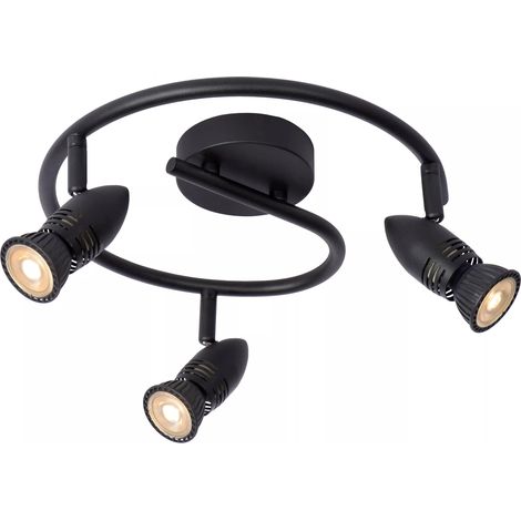 Plafoniera nera Caro Lucide 3 faretti orientabili GU10 (1/5)