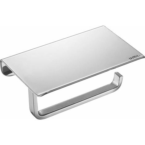 Toilet Roll Holder with Stainless Steel Shelves Toilet Paper Holder with Shelf chrome toilet roll holder with phone holder (1/5)