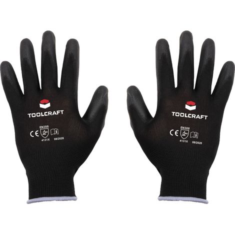 TOOLCRAFT TO-5621547 Polyester, Polyurethan Arbeitshandschuh Größe (Handschuhe): 9 EN 388 CAT II (1/3)