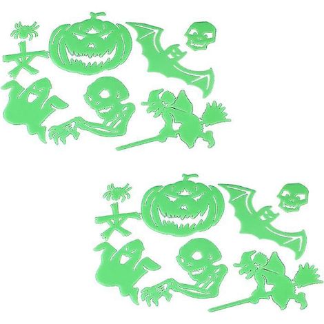 2 Stück leuchtende Halloween-Aufkleber