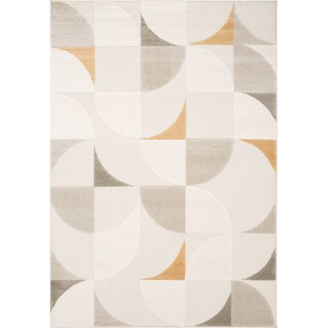 sweeek - Innenteppich mit Retro-Muster cremefarben - 160 x 230 cm