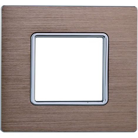 Kompatible abdeckrahmen Bticino Matix 2 module aluminium satiniert gold-Farbe (1/2)