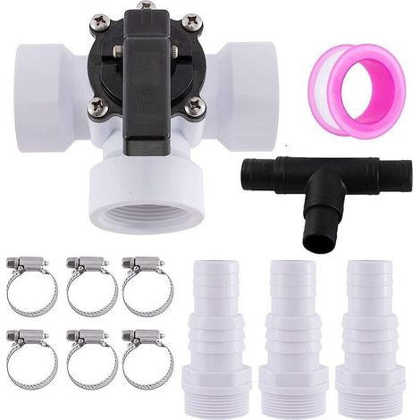 Kit de dérivation 12 pcs bypass piscine vanne 3 voies raccord Ø 32/38mm connecteur T pompe filtre à sable chauffage solaire pompe à chaleur (1/4)