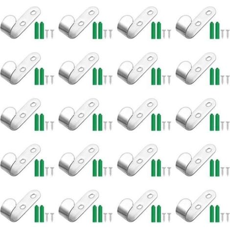 Crochet Bâche - KZQ - Lot de 20 - Acier Inoxydable - 44 x 21 x 16 mm - Résistant à la Rouille (1/4)