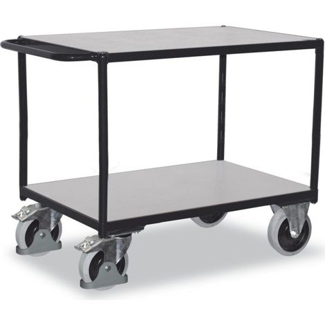 VARIOfit Schwerer ESD Tischwagen mit Schiebegriff und 2 Ladeflächen 1200x800mm (1/2)