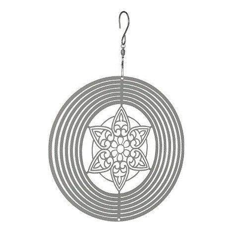 Tourbillon à Vent Mandala Suspension Rotative en Acier Inoxydable pour Jardin et Intérieur 12 cm - PANGIVO