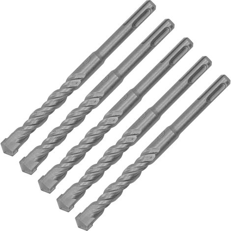 5 Stück Bohrhammer-Bohrer, 160 mm Länge, 2 Schneiden, selbstzentrierend, Hartmetallspitze, Schlagbohrer für Ziegel, Stein, Beton, 14 mm / 0,55 Zoll (1/5)