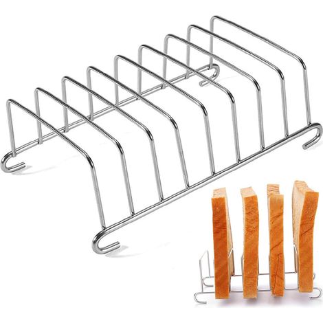 1 Rack à toast 8 fentes Acier inoxydable Porte-pain rectangulaire 14,8 cm Cuisine Restaurant (1/5)