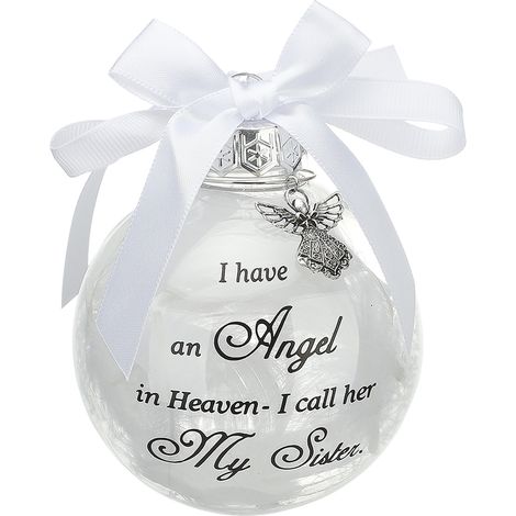 Ornement Memorial Pour Membre de Famille 8x8cm Balle En Plumes En Plastique Incassable Cadeau De Condolences Ma Sœur-KZQ (1/2)
