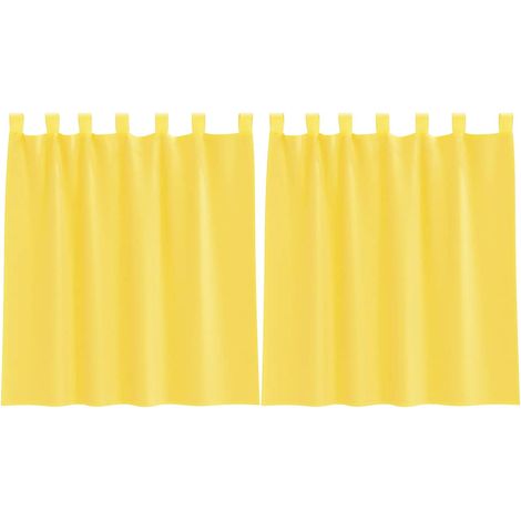 Maison Exclusive - Tende in Voile con Passanti 2 pz Giallo 140x140 cm