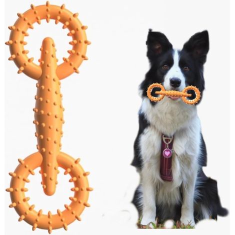 Hundekauring – Hundekauspielzeug, Welpen-Beißring, Hundekaubrett (orange) (1/3)