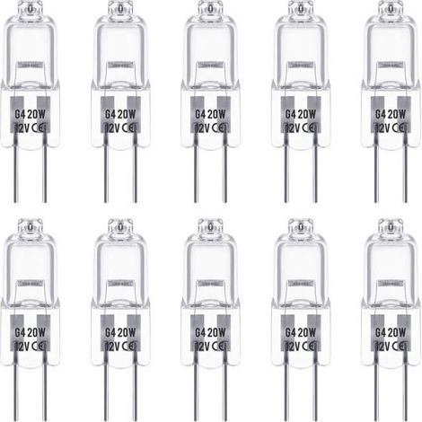 Ampoules Halogènes G4 12V 20W Blanc Chaud 3000K 350LM Gradables - Paquet de 10 (1/4)