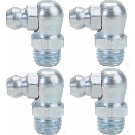 4x graisseur en équerre M8x1 angle 90° embout graissage pompe à graisse manuelle hydraulique tracteur engin agricole tractopelle