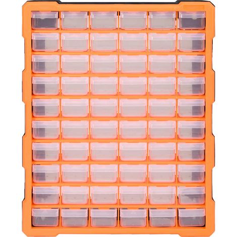 vidaXL Organizador multicajones con 60 cajones 38x16x47,5 cm (1/2)