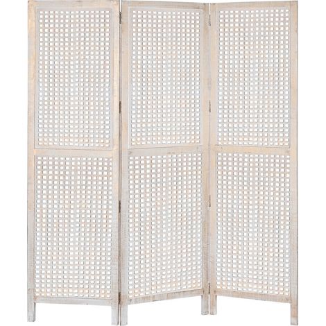 Paravent Mangue Mdf 150X2X180 Décapage Blanc (1/5)