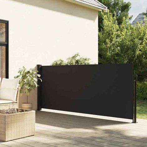 Auvent latéral rétractable - 4004504 - 140 x 600 cm - Noir - Résistant à l'eau et aux UV (1/5)