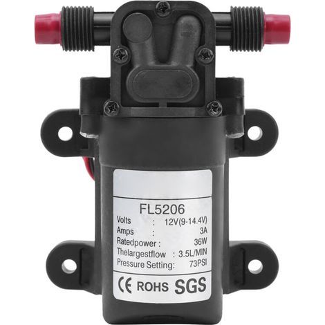 Pompe à diaphragme électrique micro DC 12V 36W, pression 73 PSI, débit 3.5L/min, raccord G1/2 pouce pour équipement hydraulique. (1/5)