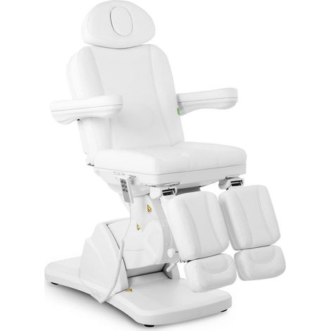 Fauteuil de pédicure professionnel électrique acier inoxydable synthétique blanc (1/5)