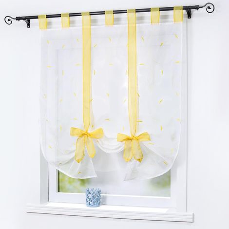 Stores romains avec corde Stores relevables LxH60x140cm Jaune,1pcs Rideaux - Rainbow (1/2)