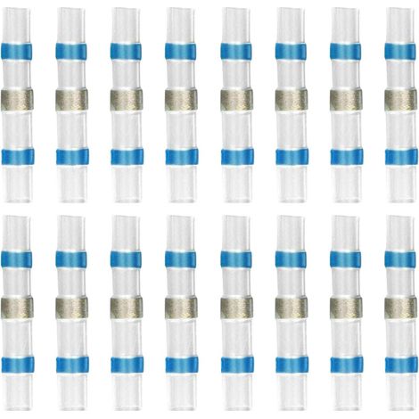 Lot de 50 eurs Électriques Bout à Bout sans Soudure en Étain Gaine Thermorétractable en Pe pour Câbles 16-14 Awg, pour Voitures et Fils Électriques (1/5)