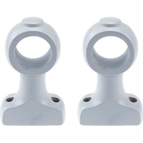 Lot de 2 supports en bois pour tringle à rideau, support pour tringle de 3,17 cm (Blanc) (1/4)
