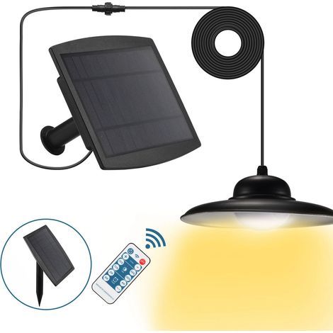 Solarbetriebener Kronleuchter mit Fernbedienung zur Einstellung von Helligkeit, Lichtfarbe und Tür-/Flurbeleuchtung mit Timerfunktion. (1/5)