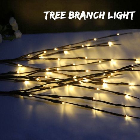 Guirlande lumineuse féérique à 20 LED en forme de branche d'arbre, idéale pour décorer une maison, un jardin ou une fête (mariage, etc.). (1/5)