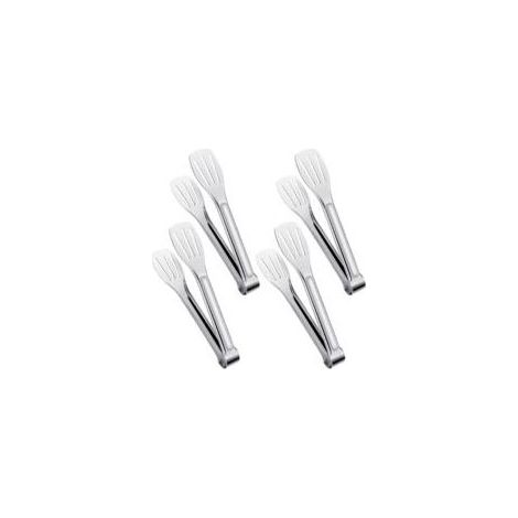 Pinces de service, pinces de cuisine, pinces à buffet, pinces alimentaires en acier inoxydable, petites pinces, lot de 4 (18 cm) (1/5)