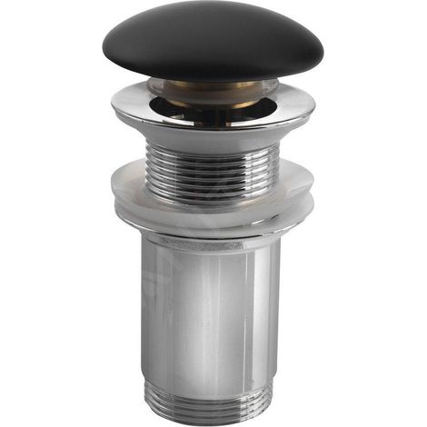 Sapho - Bonde refermable pour lavabo sans trop-plein, Click Clack, noir mat AR901 (1/5)