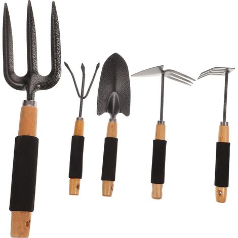 Râteau Jardin et Pelle Multifonctionnelle Outils Pratiques pour Ameublir la Terre et Enlever Les Racines Manches Bois Confortables (1/5)