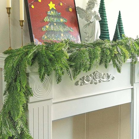 Guirlande Norfolk Pine - Guirlande Artificielle Réaliste 180 cm - Pour Décoration Intérieure Extérieure Noël Cheminée Table Mur Porte - 1 Pièce (1/5)