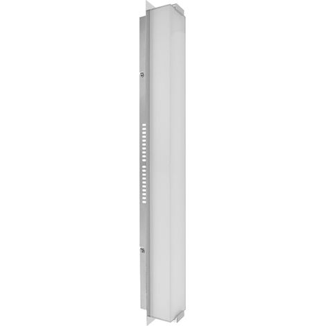 Wandleuchte Flurlampe Treppenhausleuchte LED Wandlampe Chrom Glas satiniert, 22,5W 1760lm warmweiß, BxH 10x 81 cm, Globo 67060W4