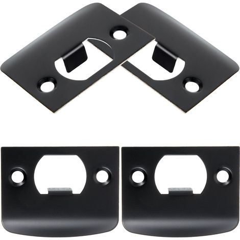 Kit de 4 gâches de porte type D en acier inoxydable noir (1/5)