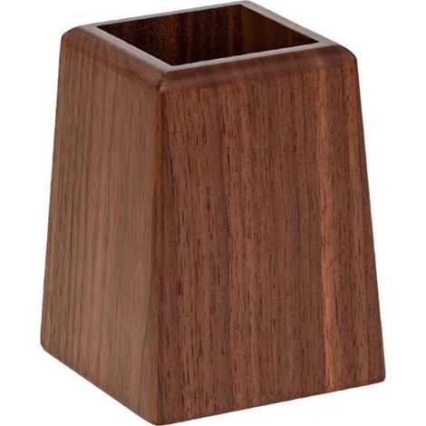 Stiftehalter für den Schreibtisch, Aufbewahrungsbox aus Holz für Bürobedarf, multifunktionaler Behälter, natürliches schwarzes Walnussholz, umweltfreundliches Material, Lernaccessoire, 8 x 8 x 11 cm, 