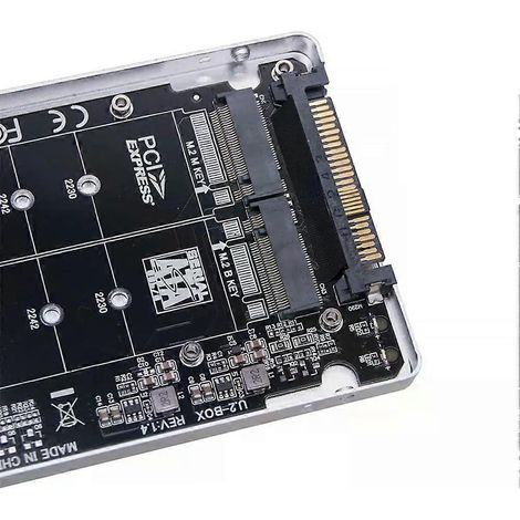 M.2 SSD auf U.2 Adapterkarte M.2 NVMe SATA-Bus NGFF SSD auf PCI-e U.2 Adapter mit Gehäuse M.2 NVMe SSD auf U.2 SFF-8639 Adapter-JXLGV (1/4)