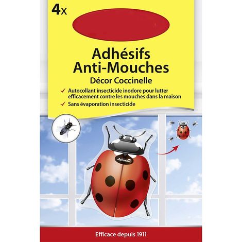 Set di 4 adesivi anti-mosche decorativi coccinella