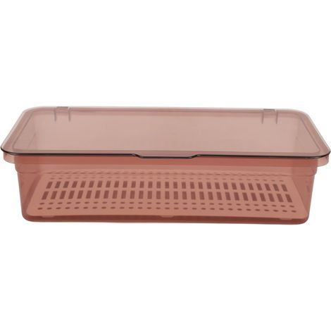 Organisateur de rangement cosmétique transparent et portable avec couvercle anti-poussière en polycarbonate, boîte de rangement pour maquillage idéale pour la maison et le bureau. (1/5)