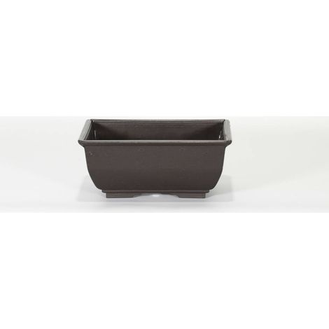 Vaso rettangolare per Piante e Bonsai in plastica nera cm. 15