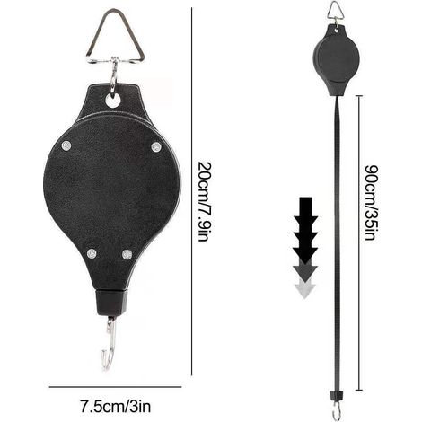 Lot de deux crochets télescopiques de jardin - crochets de suspension réglables pour pots de fleurs, adaptés aux pots d'orchidées et aux cages à oiseaux.