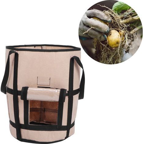 Sac de culture pour pommes de terre en feutre, bac à légumes et fruits, outil de jardinage marron avec ombrage 35x45cm 43L/10 gallons (1/5)