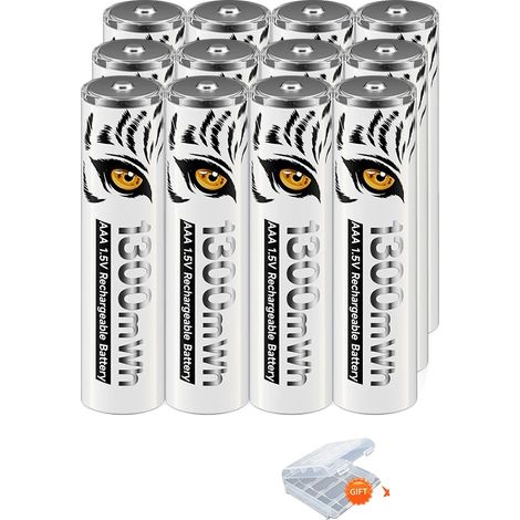 Baterías recargables de iones de litio, 3500 mAh AA, 1300 mAh AAA (1/2)