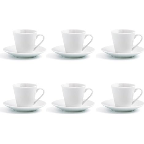 Renova Blanca Set de 6 tasses avec soucoupe en porcelaine 9 cl Transparent (1/5)