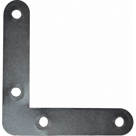 Squadra piatta, da finestra a estremità arrotondata, 50x50x10 mm, acciaio zincato