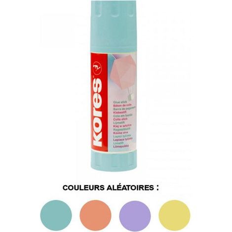 Tube de colle blanche Kores coloris pastel 40g