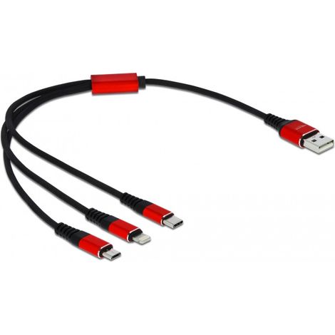DeLOCK Delock USB Ladekabel 3 in 1 für Lightning / Micro USB / USB Type-C 30 cm (85891)