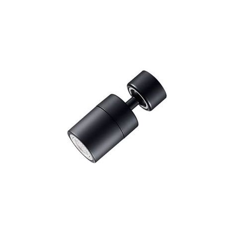 Aireador de grifo giratorio de 360° de color negro – 2 modos de rociado – Ahorro de agua del 30% al 70% – Filtro de malla para grifos de cocina y baño