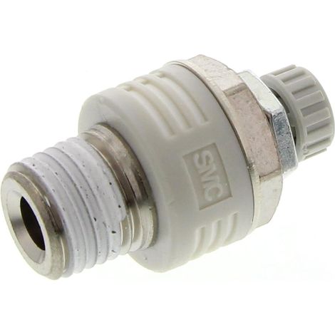 Silencieux pneumatique SMC Séries ASN2, R 1/4 Mâle, Fileté, en Laiton 1.5MPa ( Prix pour 1 )