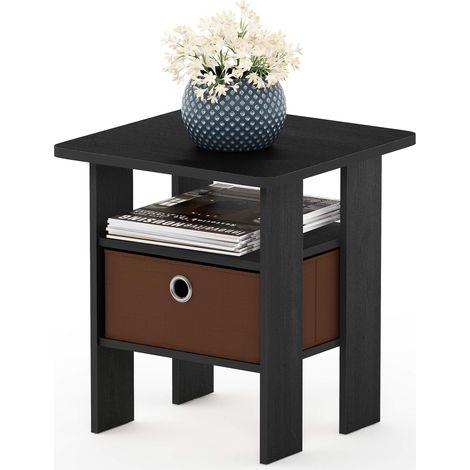 Chevet end Table avec Tiroir à Poubelle, Brun, 11157Am / Mbr, Bois, Americano/Marron Moyen, One Size (1/5)