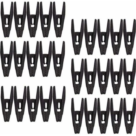 BETTE 24 Pcs Pinces à Flocage en Cintre Pantalon Pinces à Linge Solide pour Pantalon Jupe Maison - Noir (1/4)